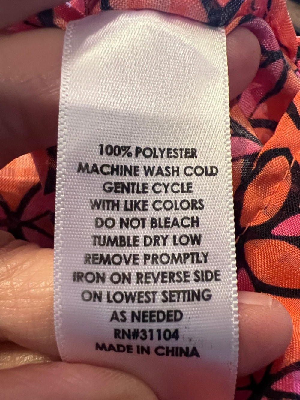 Kim Rogers Bright Orange Floral-Print Button Down Shirt with Pink Accents - Picture 11 of 11